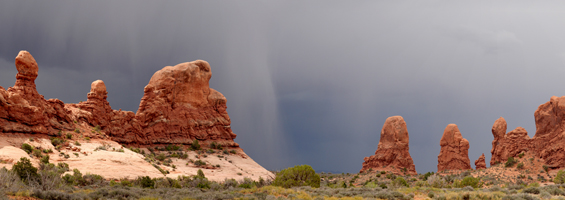 Windows Arches National Park Utah in Rain